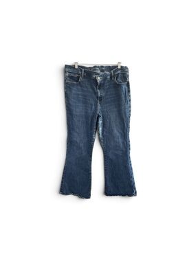 American Eagle Super High Rise Flare Jeans Women’s 20 Long Stretch Blue Denim